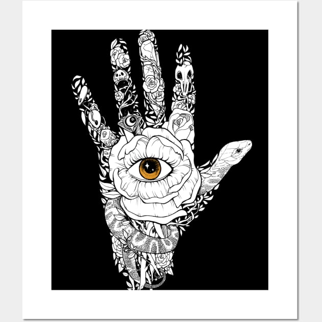 Palmistry BLACK- Divination and Palm Reading Wall Art by Solangescf